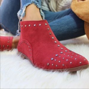Red studded Booties